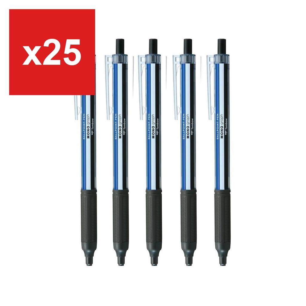 TOMBOW Oil-Based Ballpoint Pen 'Monograph Light', 0.5mm, Black Ink, 5-Pack, BC-MGLE01-5P