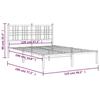 VidaXL Metal Bed Frames with Headboard, Double Bed with Slats and Legs, Indoor Bedroom Adult Bed, 376321