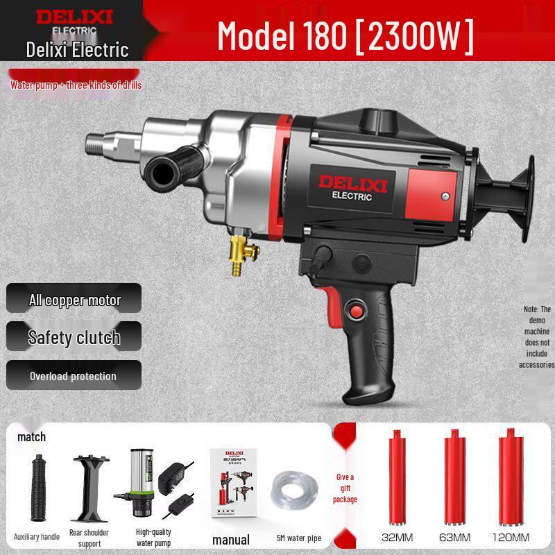 DELIXI Handheld High-Power Core Drill for Air Conditioner and Range Hood Wall Openings, Lightweight Modified Drill.