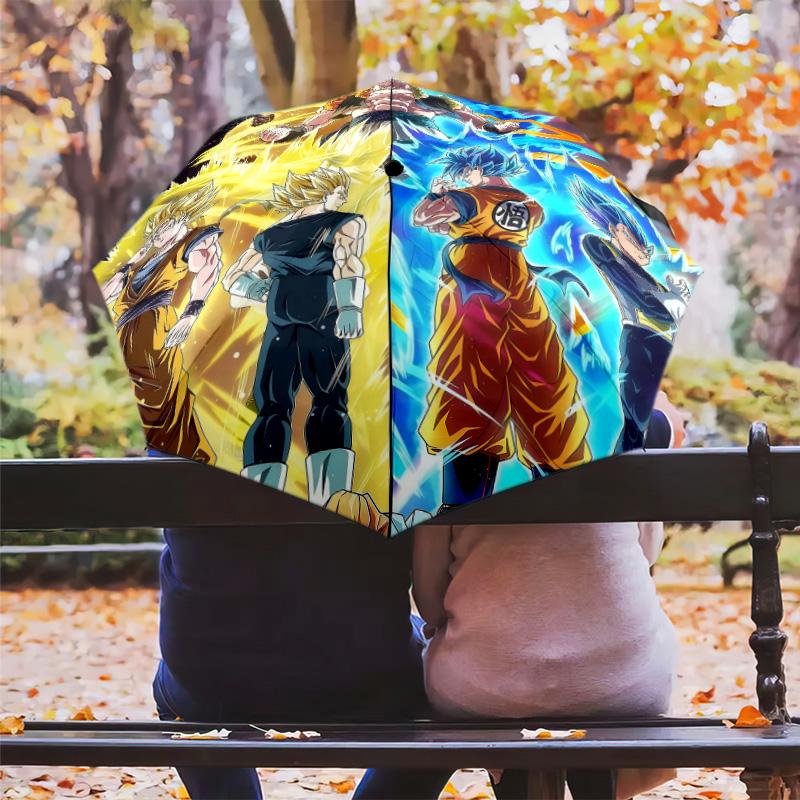 1 PC Automatic Folding Umbrella - Dragon Ball Z Pattern Portable Foldable Design With 8 Ribs Christmas Birthday Gifts