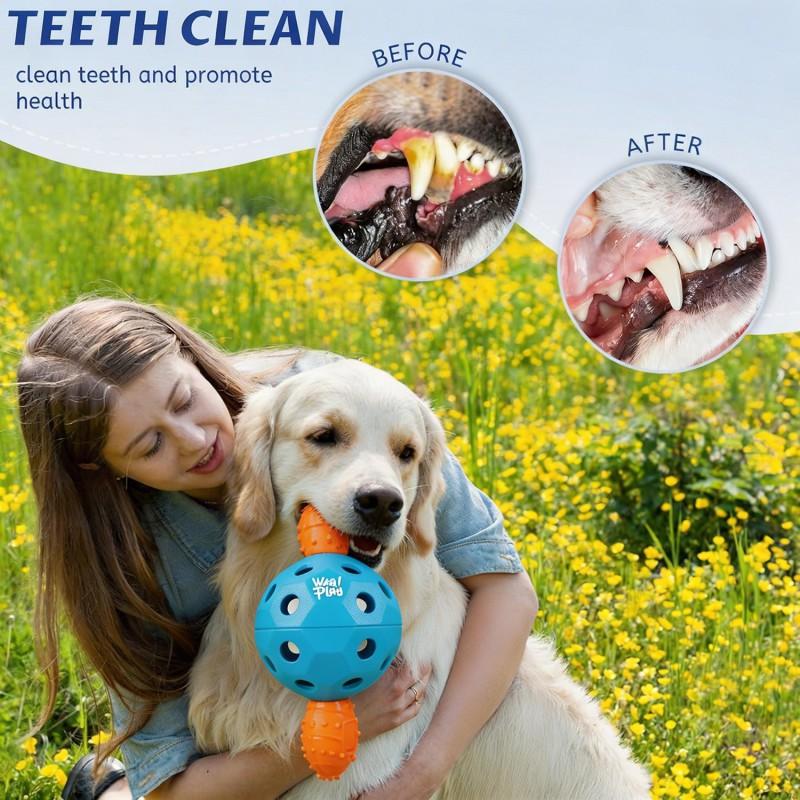Interactive TPR Dog Chew Toy Hollow Handle Ball Small Medium Large Dogs