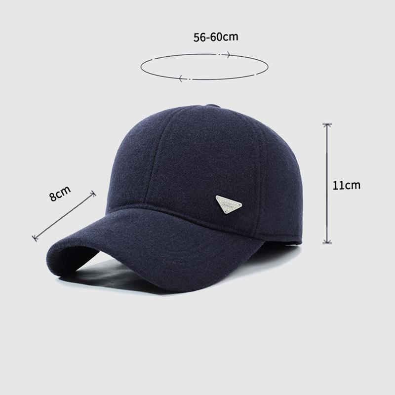 Men's Winter Hat Middle-Aged Hat Thick Warm Ear Protection Baseball Cap Outdoor Cap