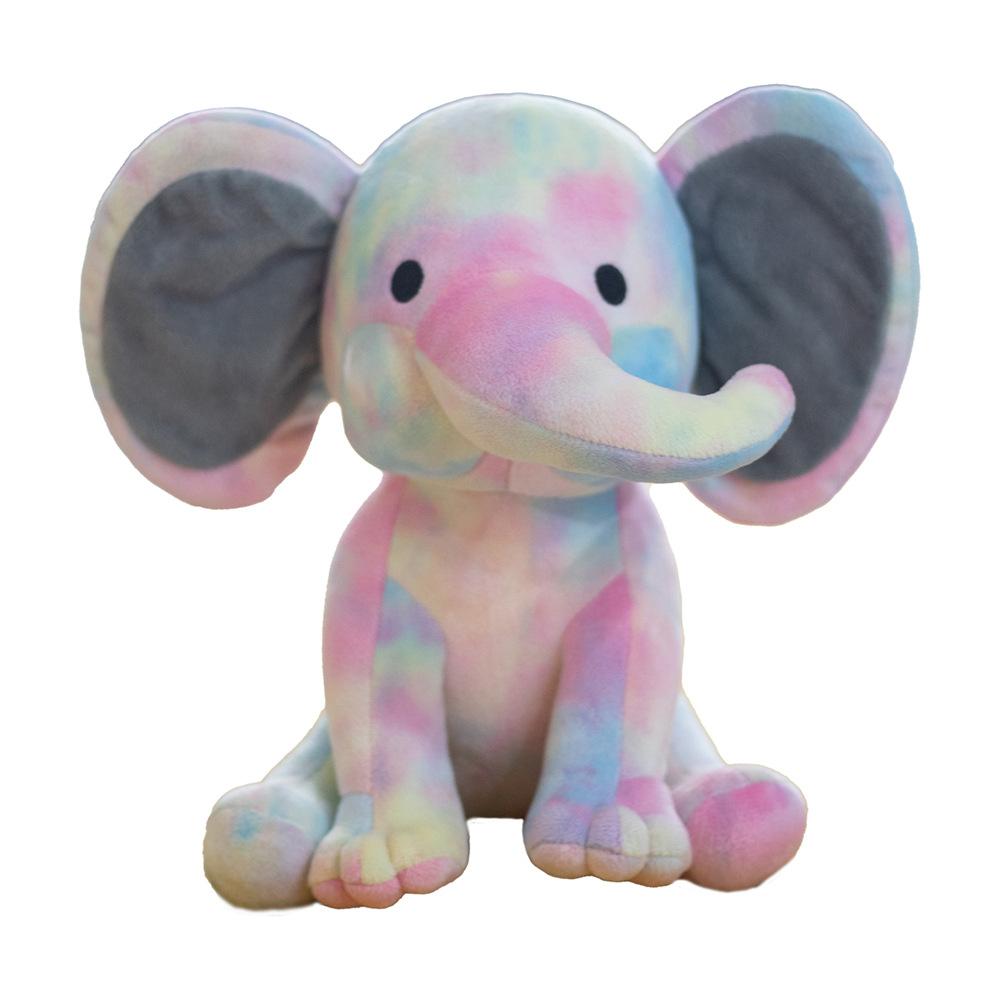 Plush Elephant Toy Grey Pink Stuffed Animal, Soft Comfort Sleeping Elephant Doll For Kids, Birthday Christmas Gift For Children