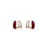 Wine Red C-shpaped Stud earrings for women curved crystal luxury wedding ear decoration female small earring