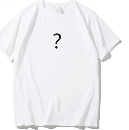 Question Mark Summer Fun Simple Icon Short-Sleeved T-Shirt Pure Cotton Casual Round-neck Shirt for Men and Women