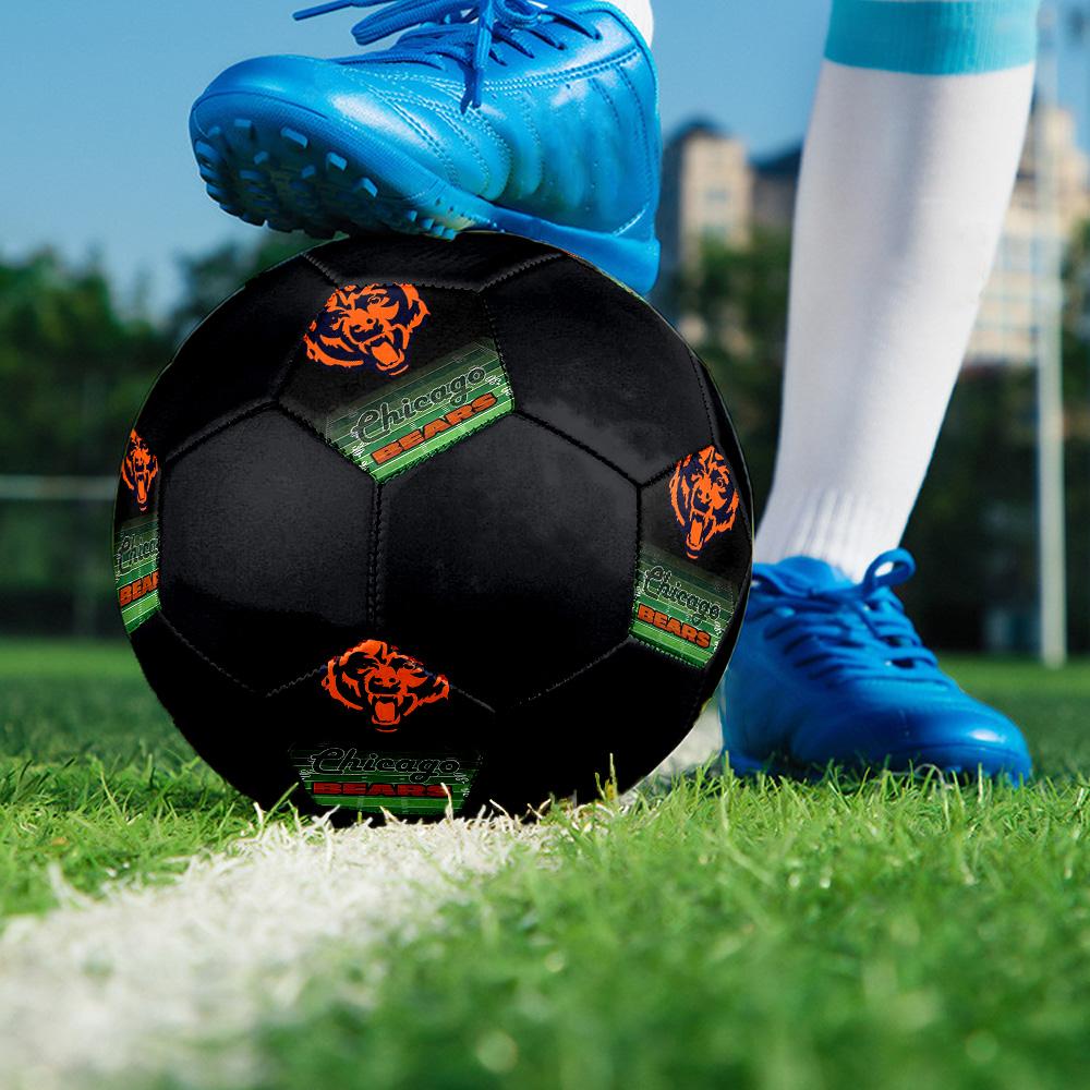 Chicago Bears Indoor Soccer Ball Colorful All Ages Size 5 Machine Stitched PVC Competition Ready Durable High-Bounce