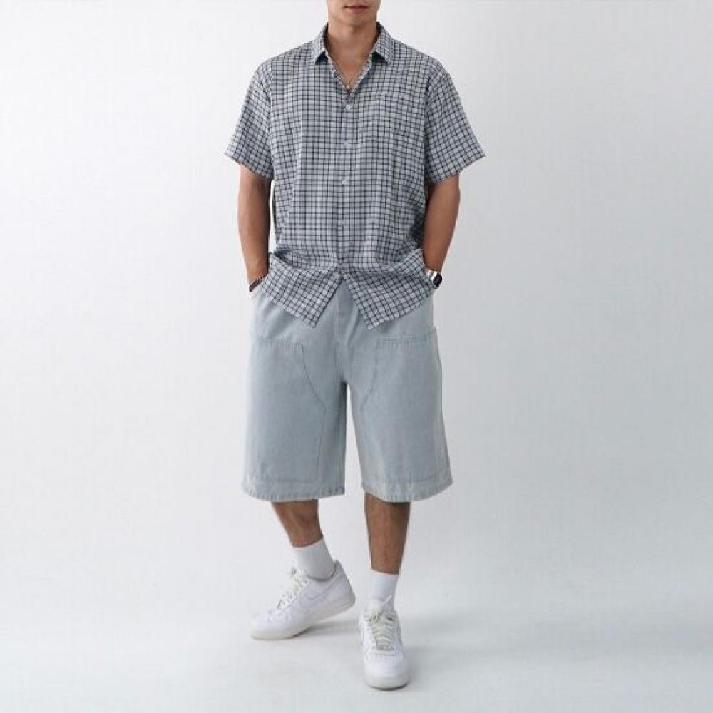 Onl Men 7 Quarter Denim Bermuda Shorts Double Knee Nk Dbp