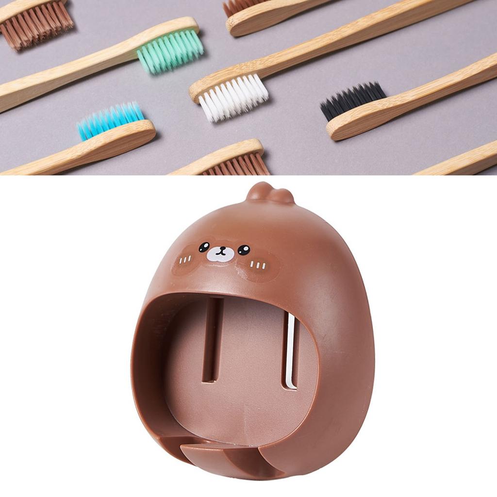 Cute Toothbrush Holder Multipurpose Punch Free Cartoon Animal Wall Mounted Toothbrush Stand for