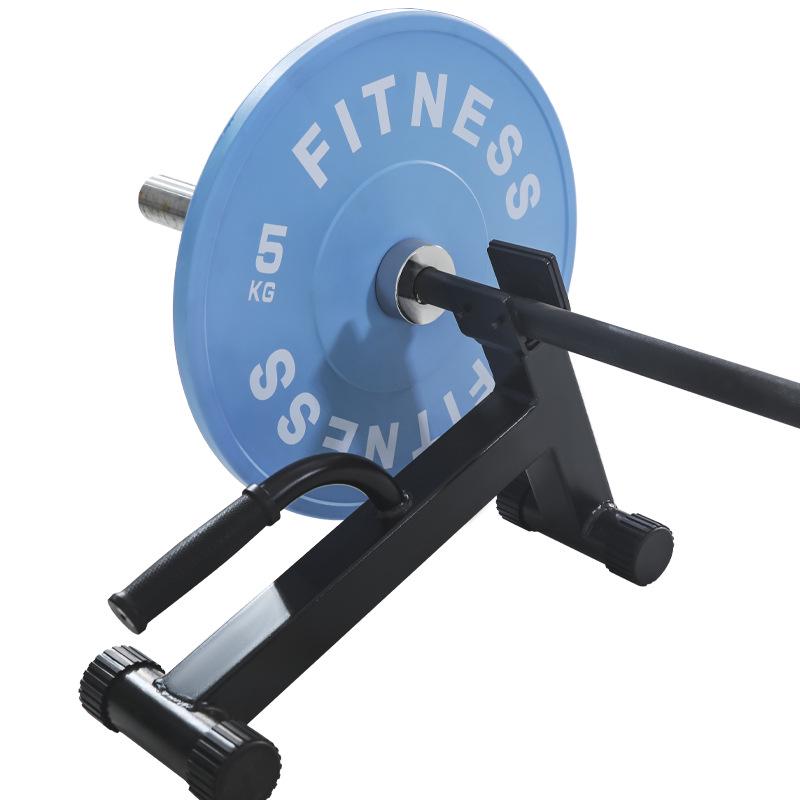 Portable Barbell Plate Changer & Holder: Deadlift Pry Bar with Full Rubber Competition Plate Support