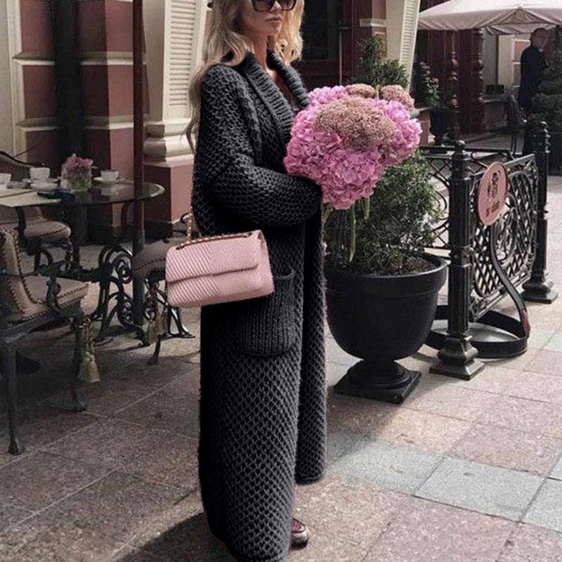 Frauen Frühling Herbst Mit Kapuze Strickjacke Pullover Stricken Pullover Einfarbig Warm Halten Pullover Lose Beiläufige Mode Langarm Pullover