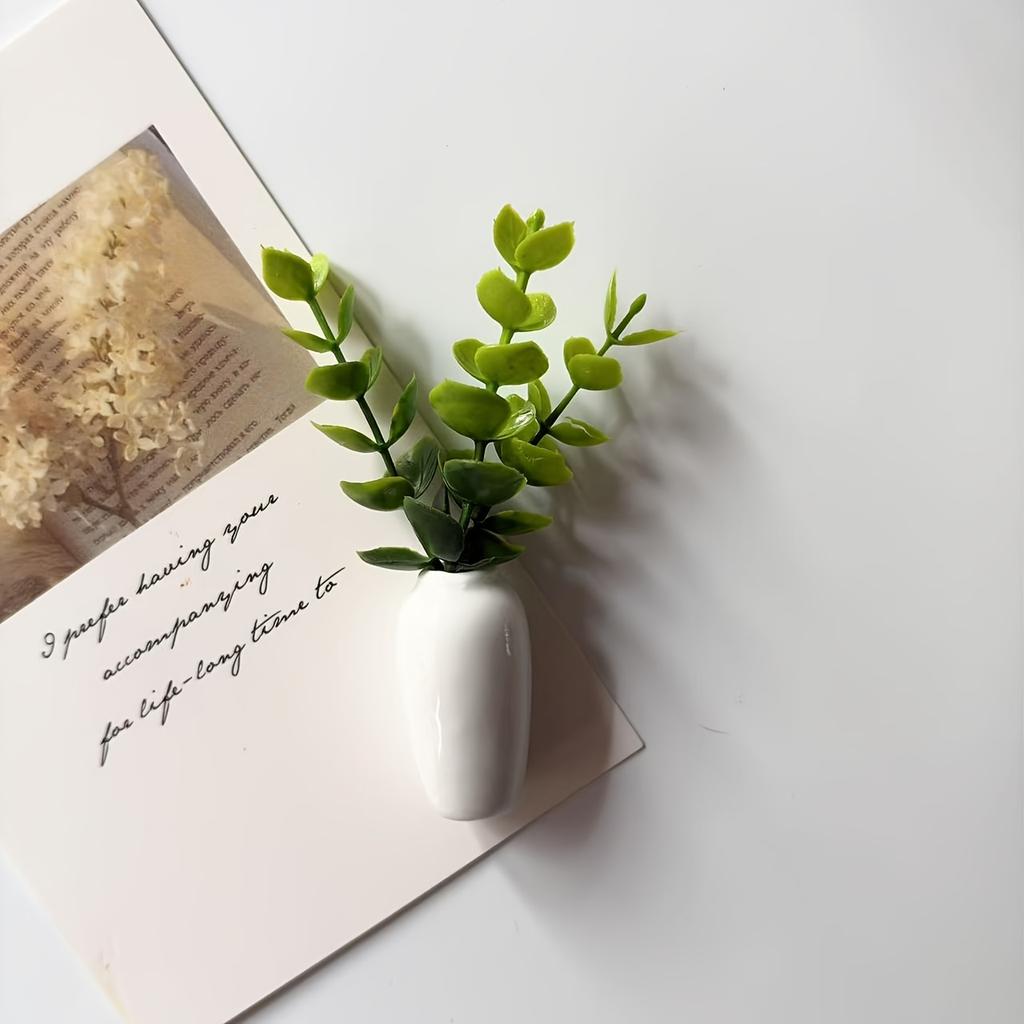 Mini Vaso in Ceramica Adesivo per Frigorifero Creativo 3D Stereo Decorazione per la Casa Magnete