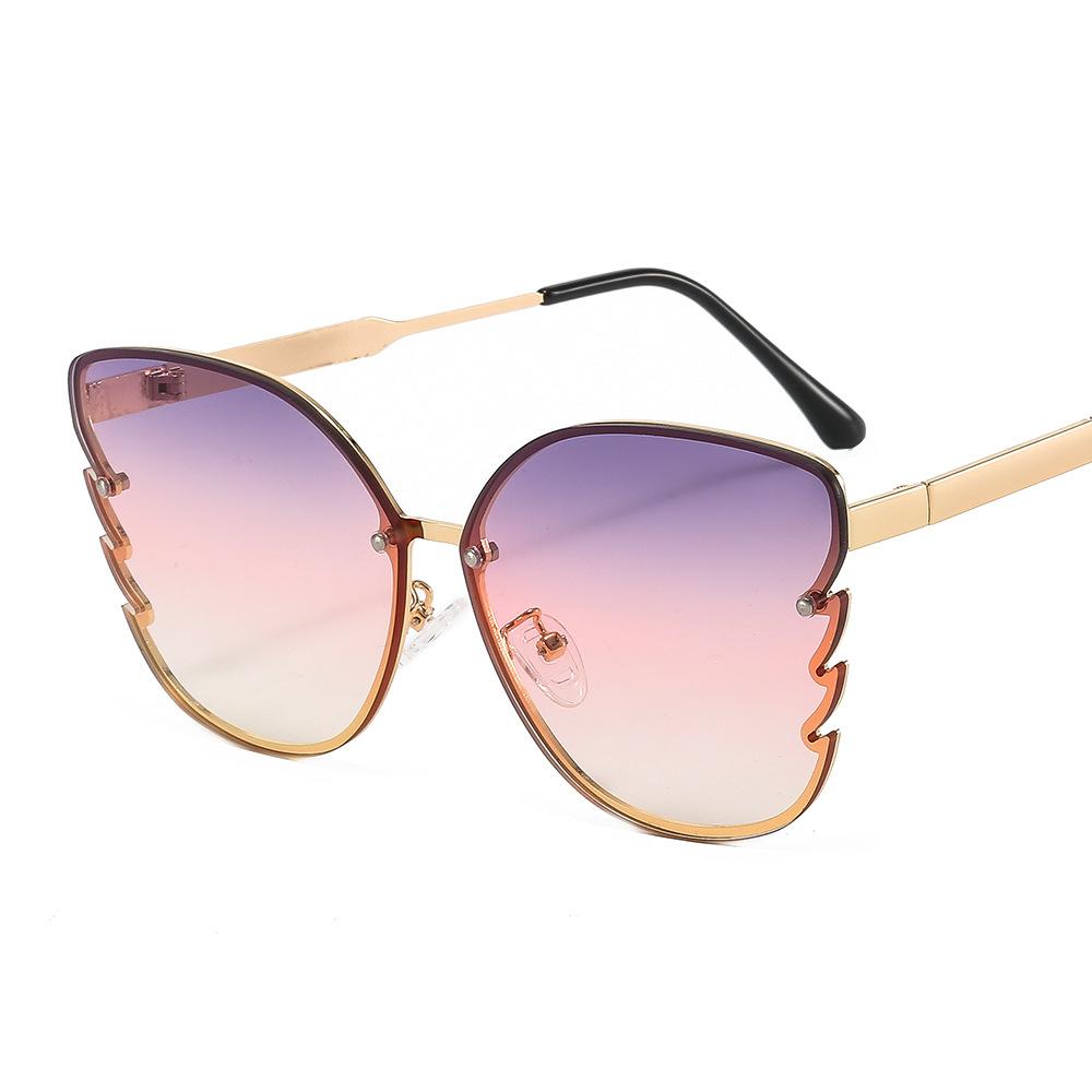 2024 Fashion Trend Eyeglasses Frames With Diamond Half Frame Manufacturers Big Frame Luxury Butterfly Sunglasses Women