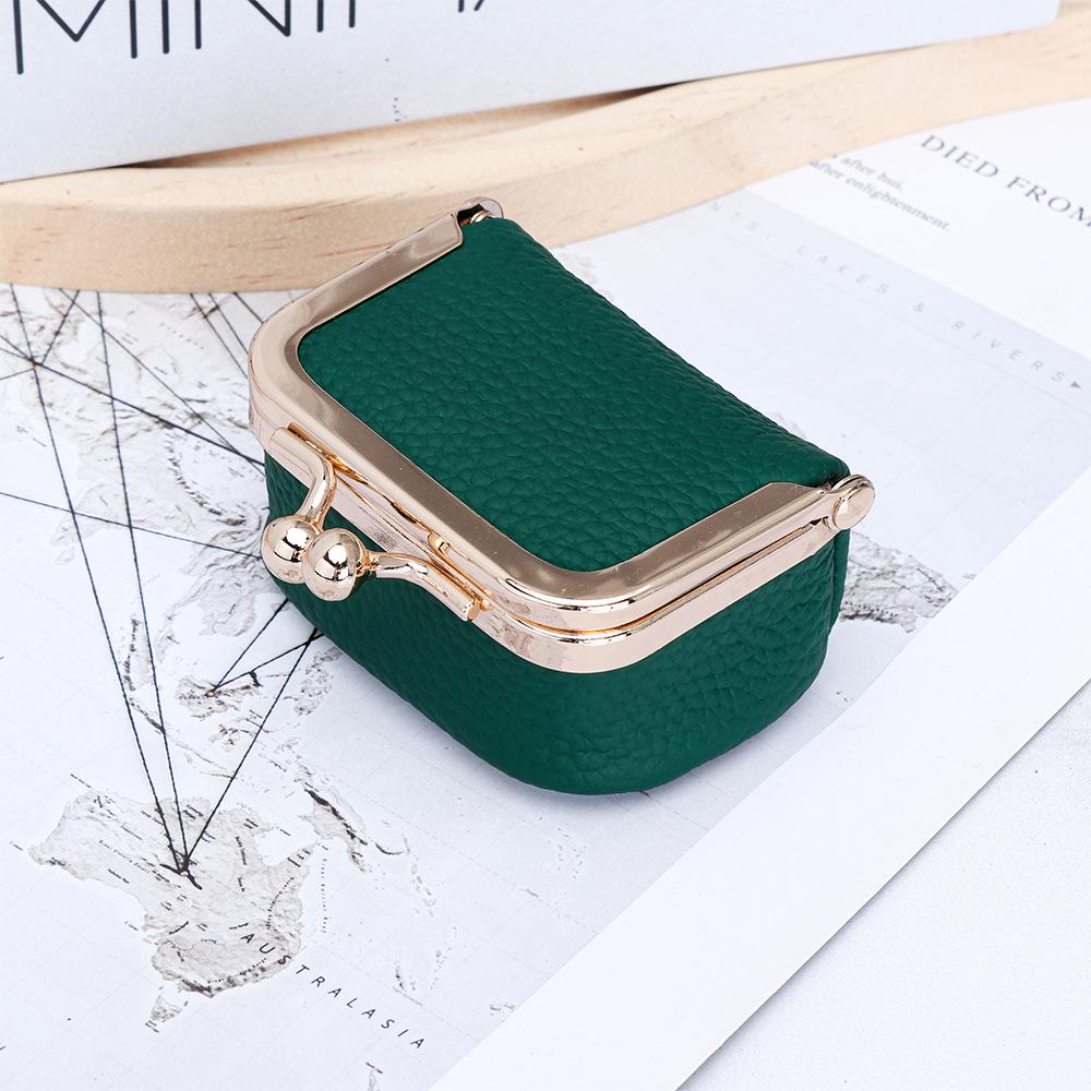 Mini Genuine Leather Kiss-Lock Jewelry Bag - Cowhide Earring, Necklace, and Ring Accessory Box for Women