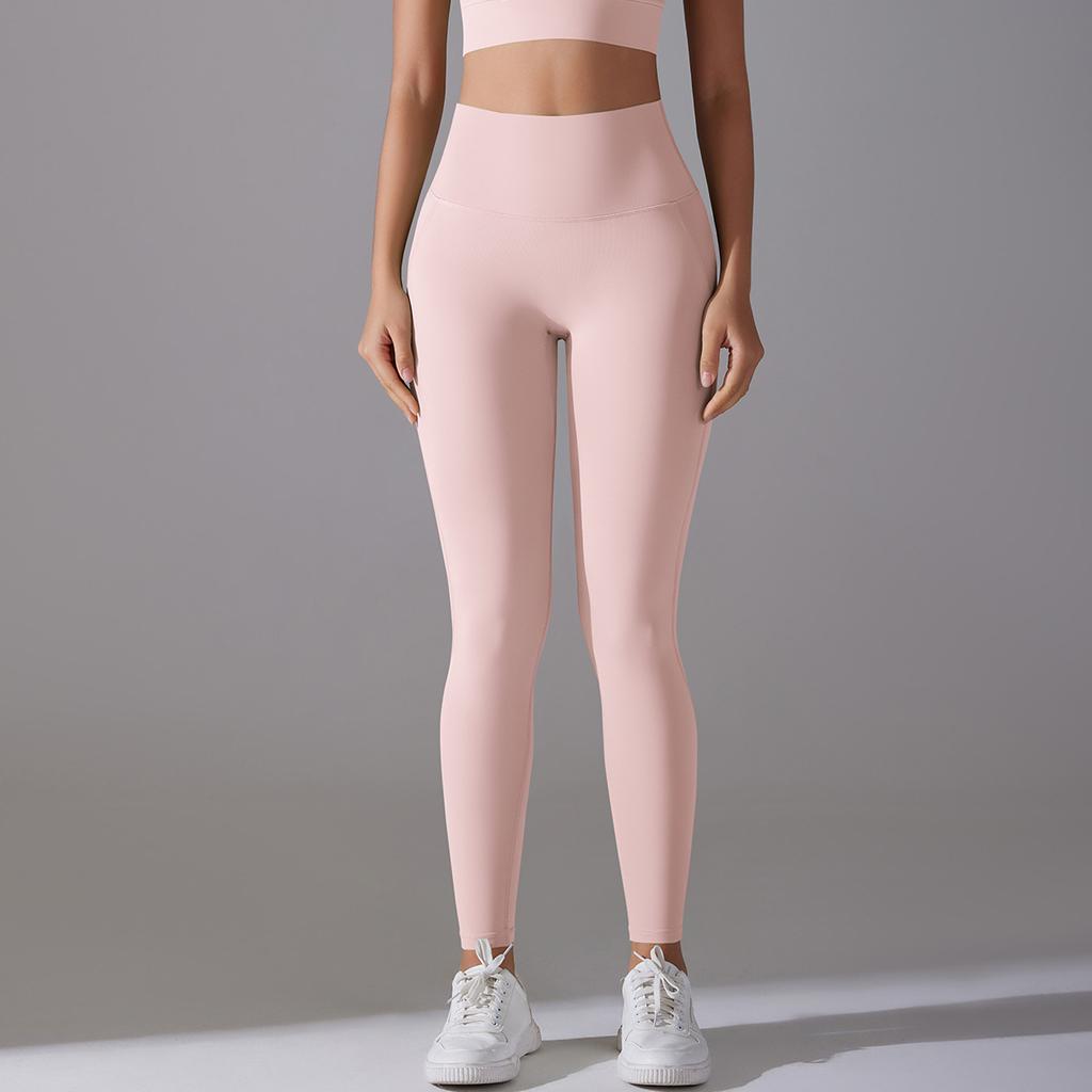 New no-wear underwear, no embarrassment line, high waist tight nude nine-point pants, sports running fitness high elastic yoga pants