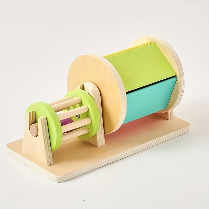 Hölzernes Buntes Rollendes Trommelspielzeug für Frühentwicklung, Sensorische Stimulation und Hand-Auge-Koordination, Interaktives Eltern-Kind-Spiel, Gemischte Farben