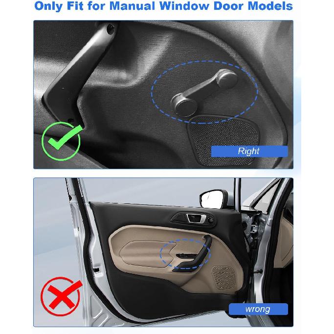 Interior Door Pull Handle Driver Left Side Fit for Ford Fiesta Manual Window 2011-2020, Not for Power Window Models, Replace D2BB-A23943-CA35B8