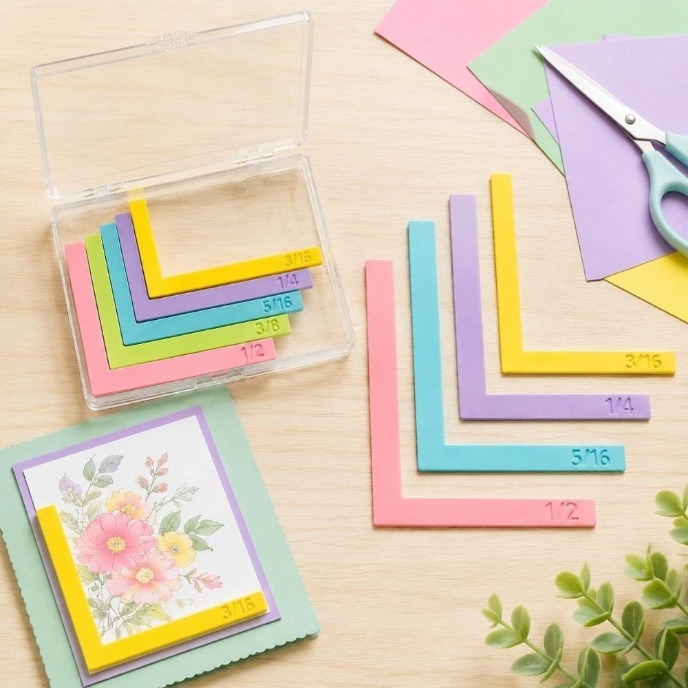 Size Tabs Precision Layering Ruler With Storage Case Card Positioning Tool Paper Crafting