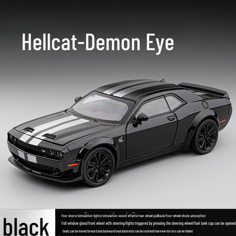 Jiaye 1:22 Dodge Hellcat Demon Eye Alloy Car Model with Sound, Light, and Pull-Back Four-Wheel Shock Absorbers