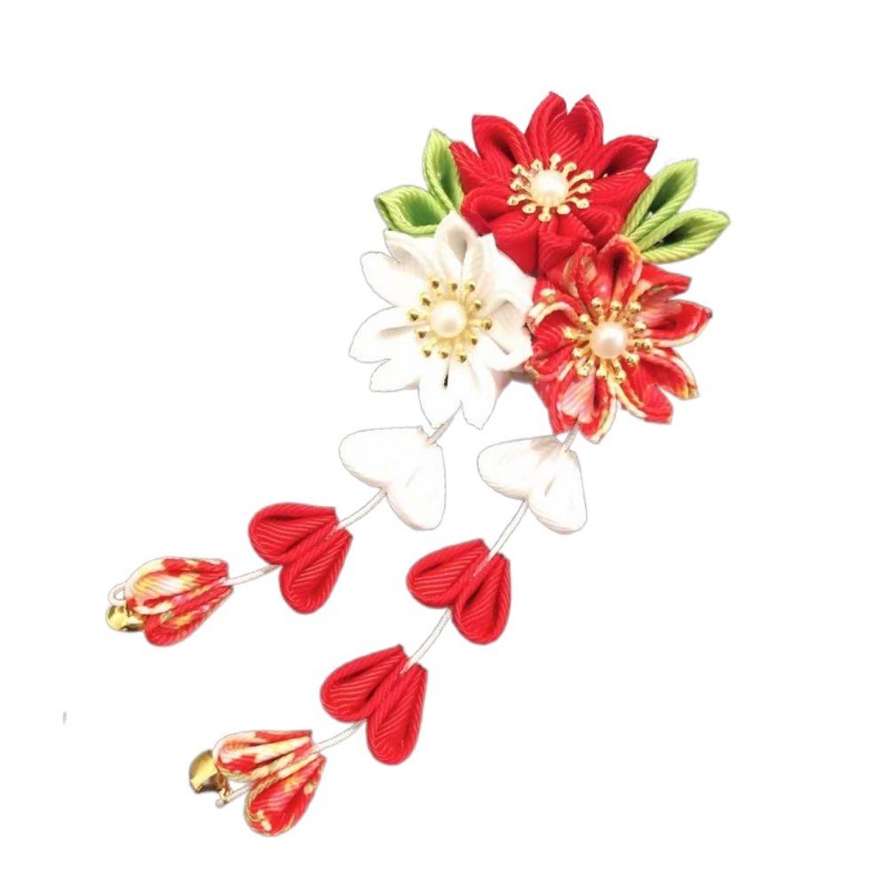 Hanfu Accessories Japanese Kimono Headwear Ancient Style Tassel Flower Hairpin  Hair Accessories