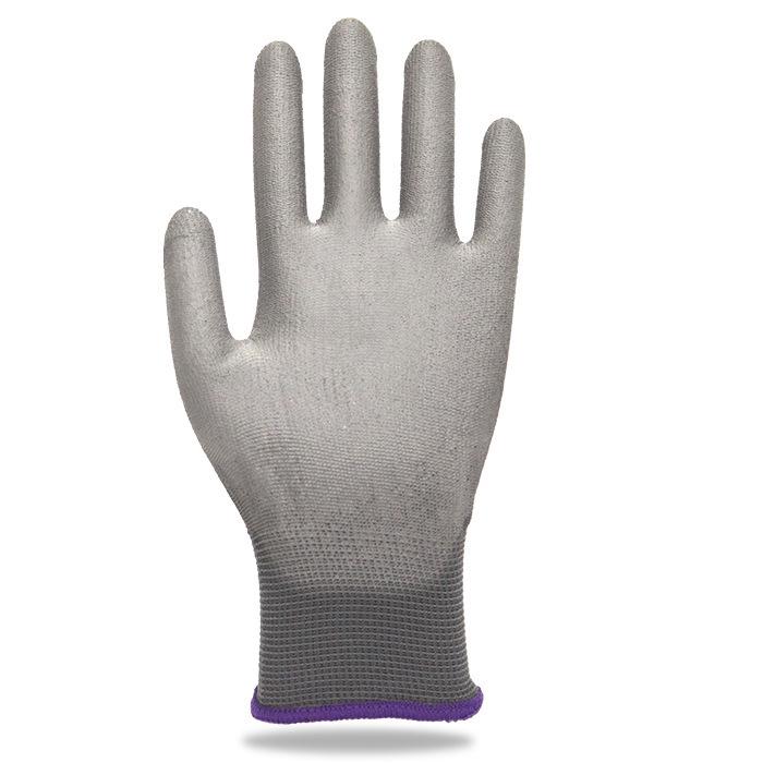 QS/Gray PU2002E Industrial Gloves – Lightweight, Flexible, and Breathable Protective Work Gloves for Construction.