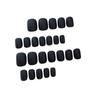 24 PIEZAS Uñas Postizas Cuadradas Medias, Uñas Postizas Negras Sólidas, Uñas Acrílicas con Acabado Mate para Mujeres, Manicura Casera Reutilizable Regalo