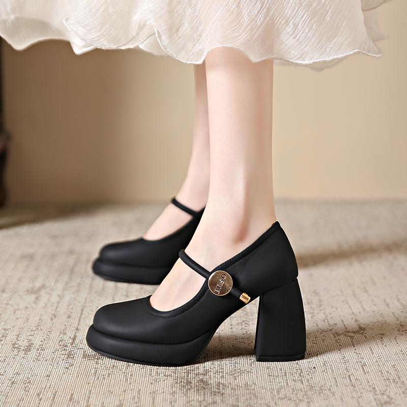 Fashion Aphixta Patent Leather 8cm High Heels Mary Janes Round Toe Platform Women Shoes Elegant Pumps Plus Size 43 tacones para mujer