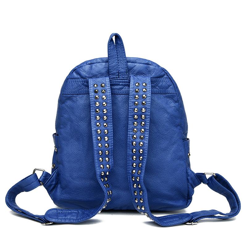 Women's Backpack PU Soft Leather Backpack Rivet Travel Backpack