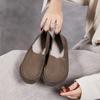 Frühling und Sommer neue Leder-Single-Schuhe Damen weiche Sohle Retro runde Spitze dicke Rindsleder Ein-Pedal-Fahren faule Schuhe