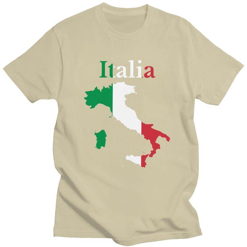 Custom Classic Italy Map Flag T Shirts Men Italian Patriotic Tshirt Streetwear Tee Tops Oversized Tshirt Merch