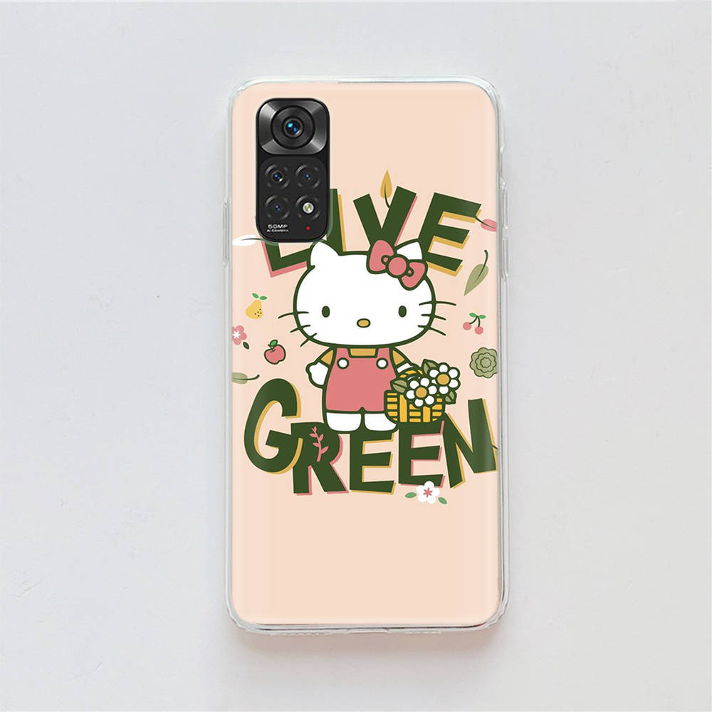 KT62 Cute Hello Kitty Case for Samsung A04 A14 A23 A34 A54 M23 M33 M52 M53 Realme 10 9 C30S C35 C55 VIVO Y02S Y21 Y33S Y51 X80 Pro Clear Cover