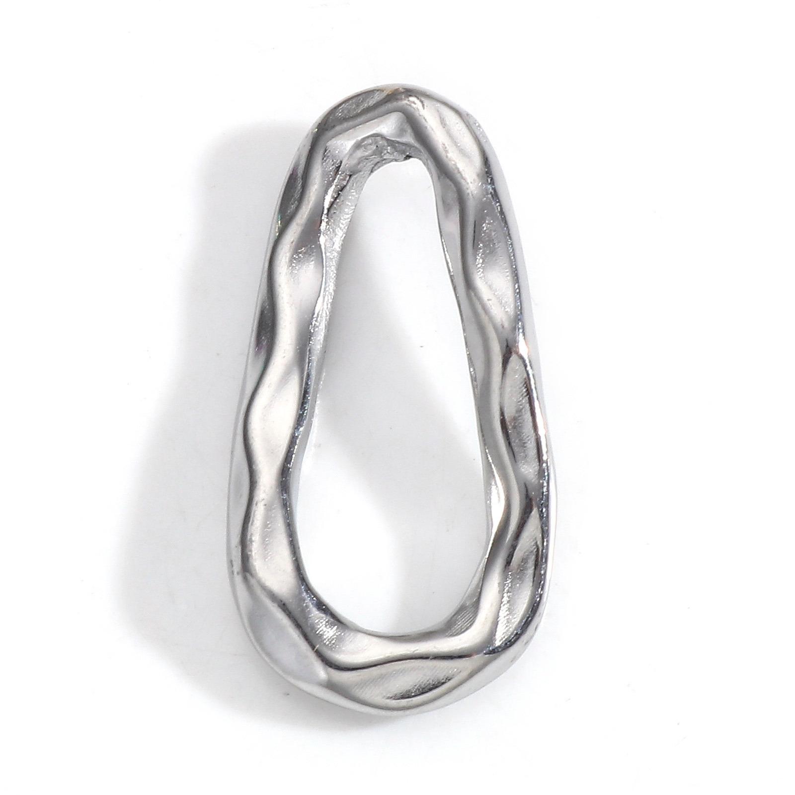 

304 Stainless Steel Geometry Series Connectors Charms Pendants Multicolor Irregular Oval For DIY Jewelry Making Findings 3 PCs