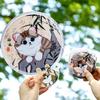 4Pcs Decorative Animal Reflector Folding Fan Cartoon Handheld Fan Round Pocket Fan  Daily Use