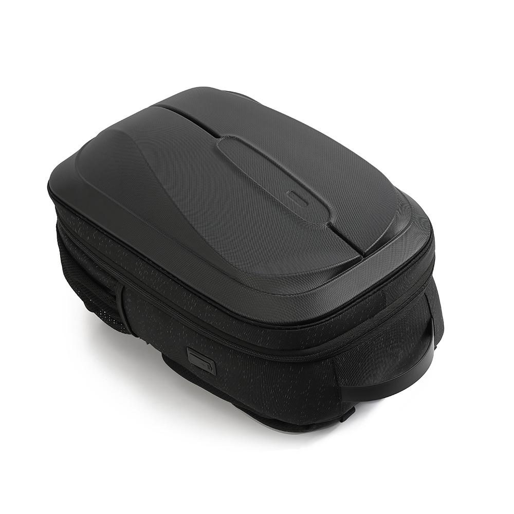 Men Ryggsäck PC Hårt skal med USB 3.0 Laddningsport Vattentät Skärsäker 180° Öppen Business Travel Laptop Ryggsäck 15,6 tum Svart/Grå AP-36