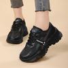 Lässige Leder-Sneaker für Damen Herbst Winter Bequeme Laufschuhe Mode Patchwork Dicke Sohle Sportschuhe Damen