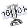 Flip Clock Large Number Battery Powered 304 Stainless Steel Tabletop Retro Flip Clock for Home Office 24 Hours