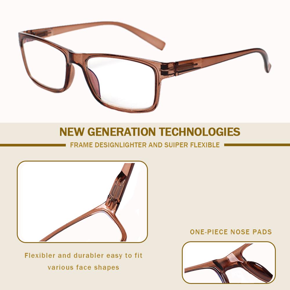Turezing Reading Glasses For Men And Women Blue Light Blocking Anti Fatihue Anti UV Fashion Decorative Prescription Eyeglasses