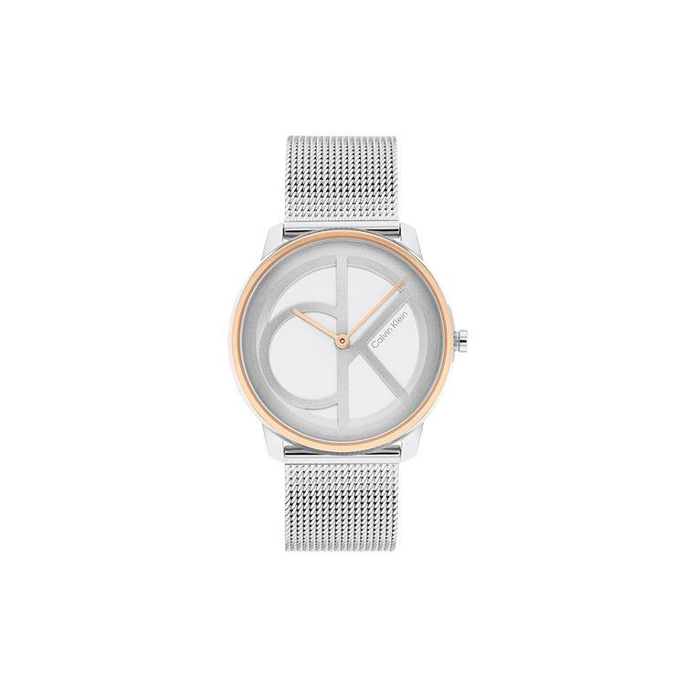 Calvin Klein Quartz Watch 35Mm Gray Dial Fashion Large Logo Watch Women watches 25200033 Regular Watch Box,Gray Dial 25200033