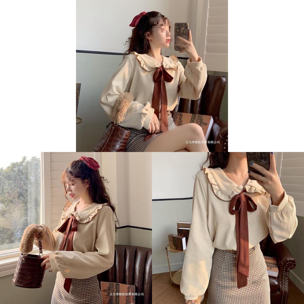 Cotton Corduroy Shirt With 3d Pattern And Doll Collar For Vintage Style Womens Fashion