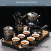 Home Tea Set: Anti-Scald Teapot, Ceramic Gongfu Cups, Stone Mill Semi-Automatic Brewer