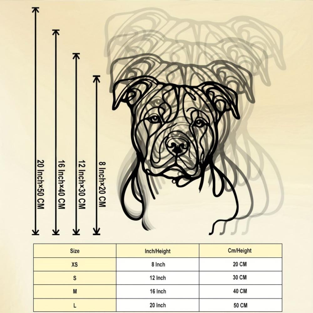 1 Stück Minimalistische American Staffordshire Terrier Metall Wandkunst, Wohnzimmer Garten Dekoration, Weihnachts Thanksgiving Geschenk für Hundeliebhaber