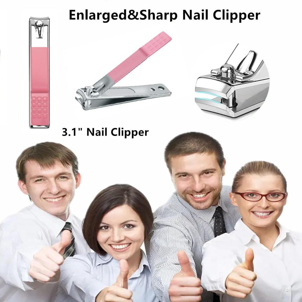 Travel Nail Care Callus Nail Callus Glass Nail Portable Nail Pink Toenail Callus Set with Plastic Cover Women's Set, Trimmer, Clippers, Remover, File,