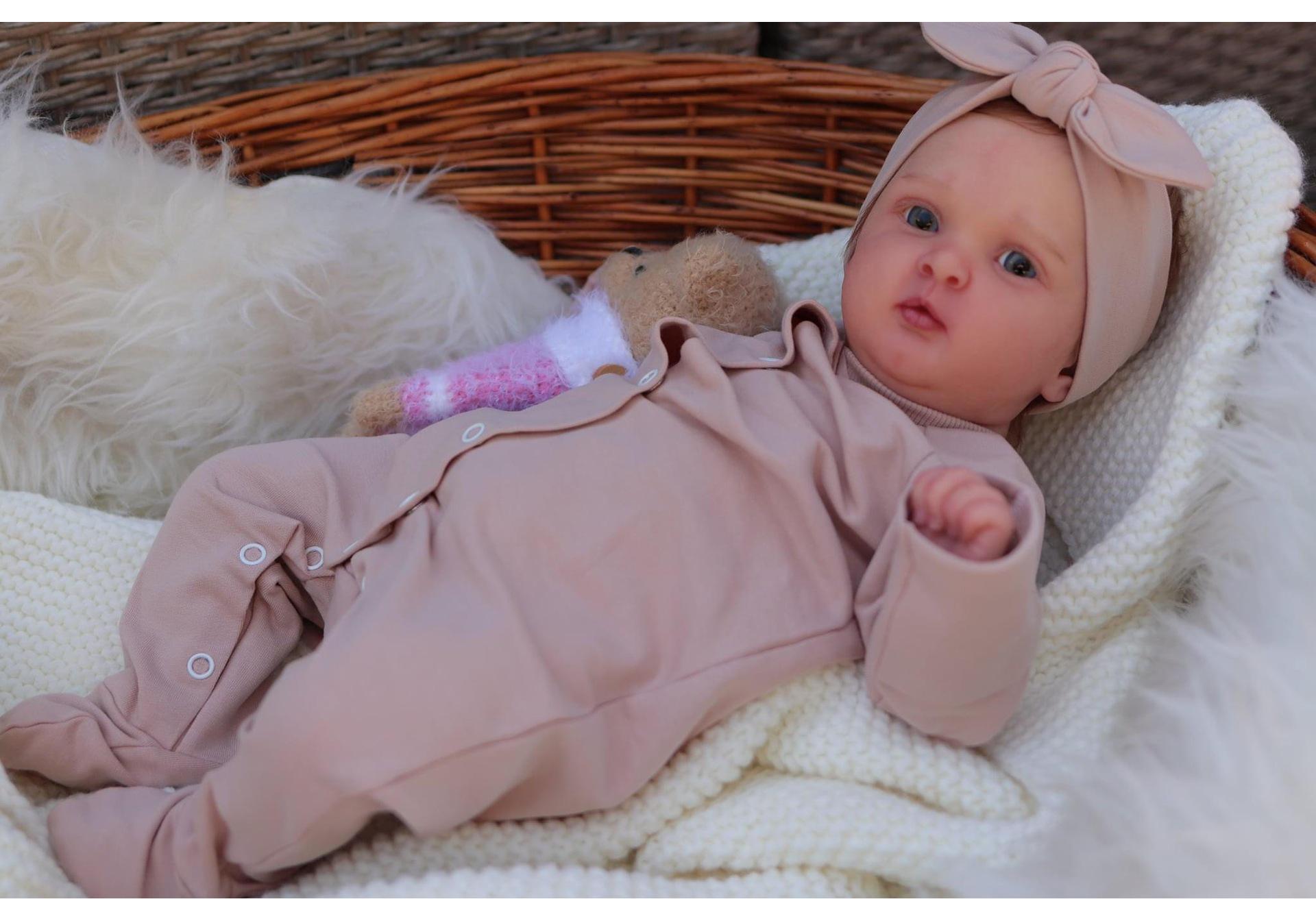 NPK 19 Handmade Realistic Doll Jocy with 3D Visible Veins 48 cm Cloth Body