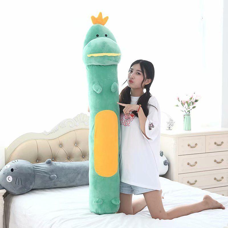 Long Strip Pute Sylindrisk Plysj Sovepute Avtagbar Vaskbar Seng Sovepute