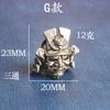 Vintage Brass Samurai Helmet Creative Rope Pendant Three-Way DIY Pendant Accessories Personalized Sword Pendant Wealth Cloth Buc