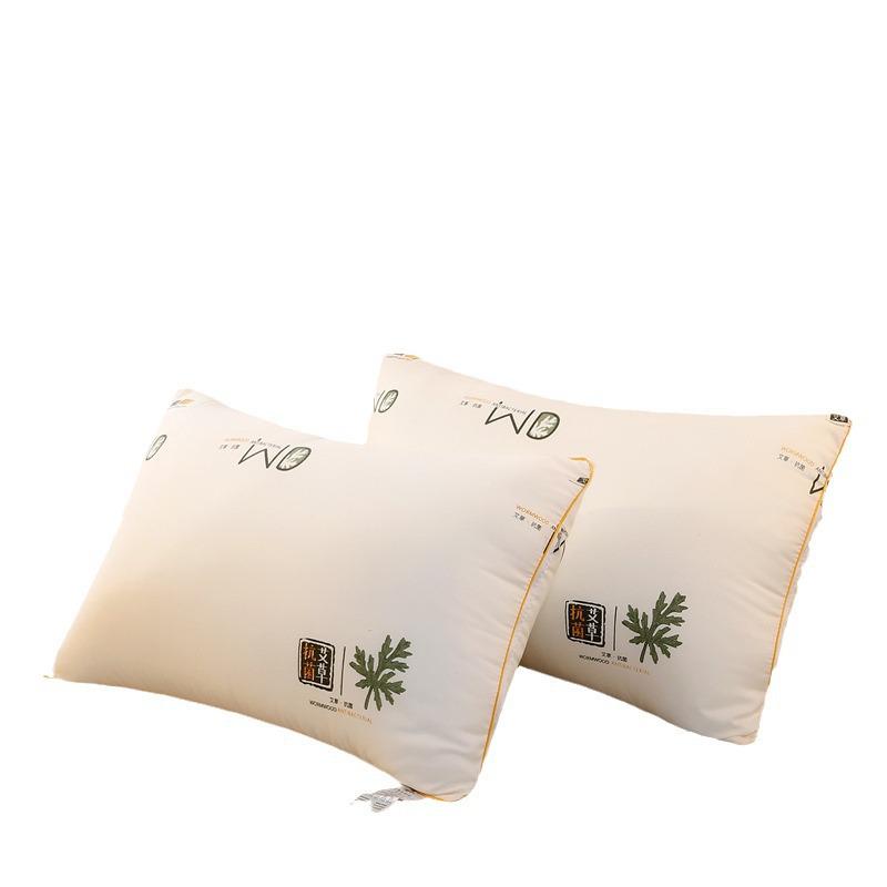 High Elasticity Mugwort Neck Support Pillow with Feather Silk Cotton, Single-Sided, Non-Collapsing 3D Design - Ideal for Home or Gifts.