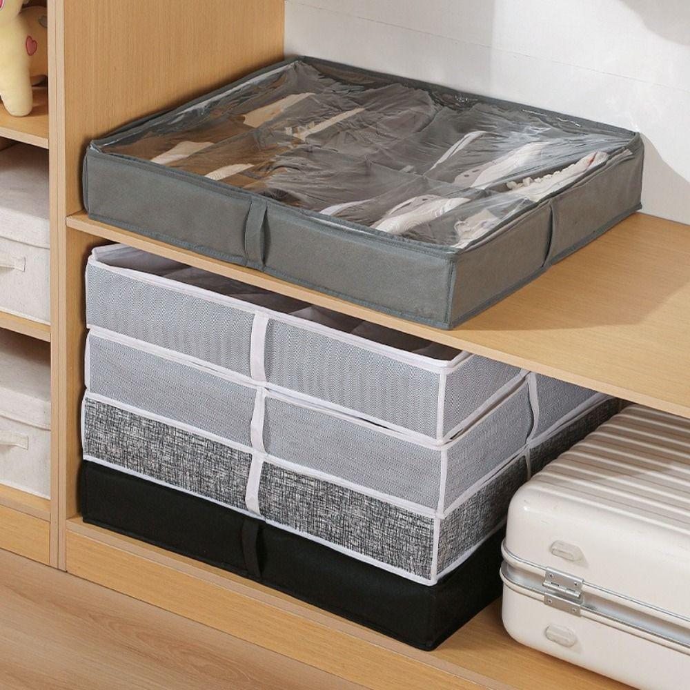 Non-woven Fabric Shoes Storage Bag 12 Grids Shoes Organizer Under Bed Shoe Storage Box  Closet