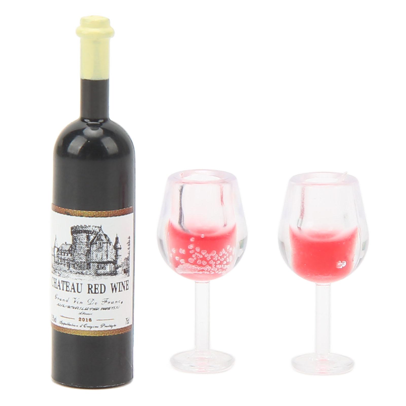 

Модель красного вина Кукольный дом 1:12 микромоделей красного вина мини-игрушка для украшения рабочего стола домашних ремесел