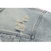 Men Denim Jacket 2025 Men Ripped Hole Single Breasted Coats Man Spliced Outerwear Jackets Pockets Casual Loose Washed Distressed Jackets