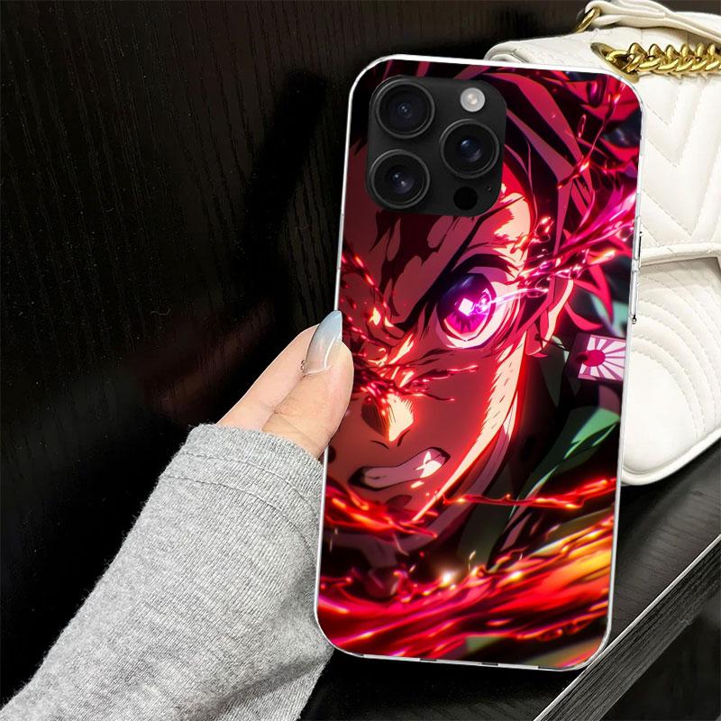 

Tanjirou Demon Slayers Case for iPhone 17 Air 16 16E 15 14 11 Pro Max Soft Phone Cover 12 13 Mini 7 SE 2020 8 Silicone Black Cap iPhone 14 Plus