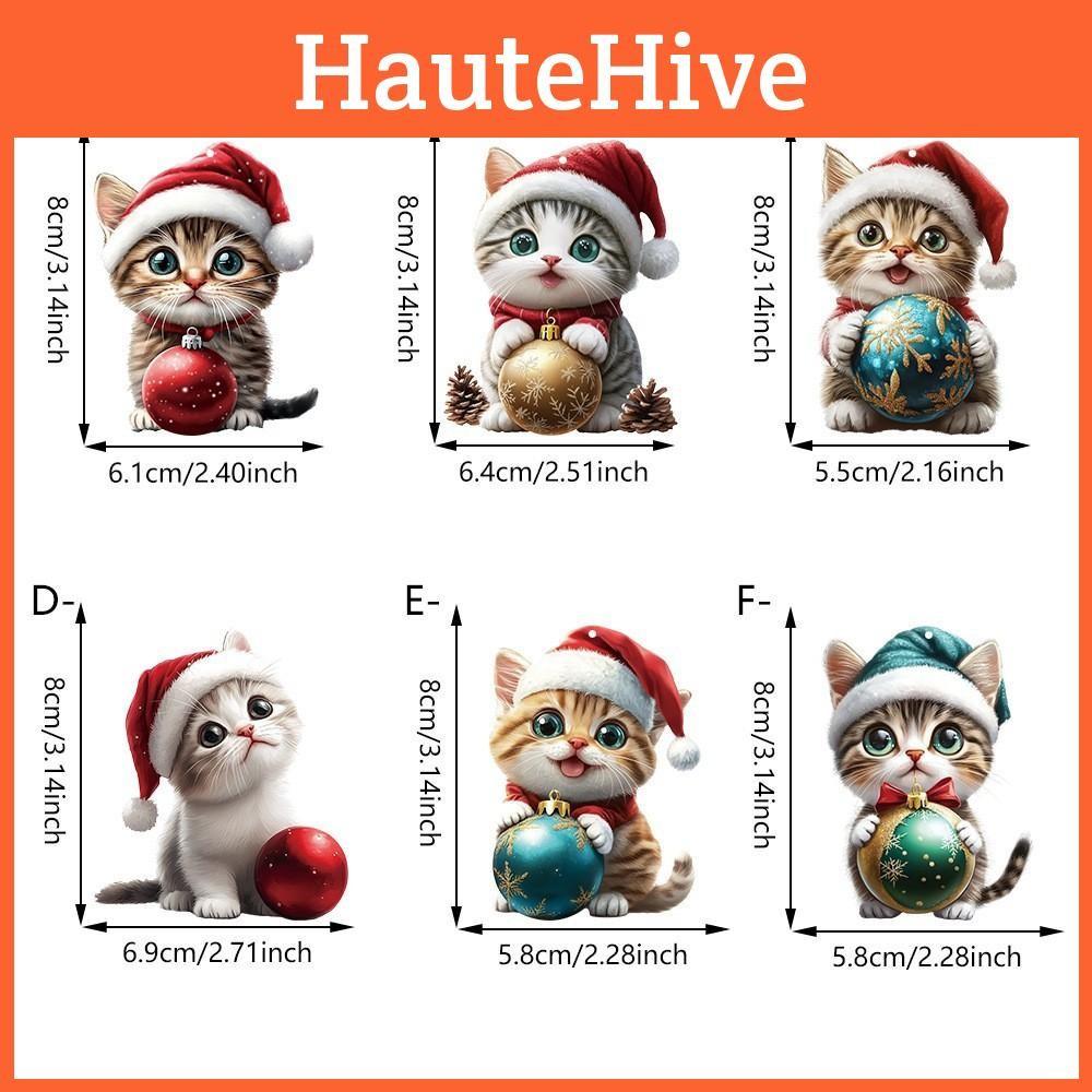 Cat Hat Christmas Car Hanging Decor Acrylic Pendant Tree Ornament Travel Holiday